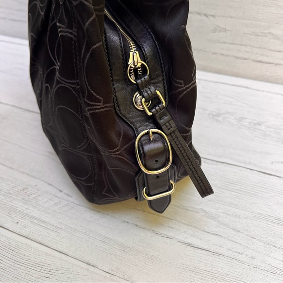 COACH Signature Maggie Mia Hobo Bag Black Sateen H1073-16153 Retired Style - Picture 7 of 14